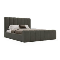 DOPPELBETT 180x200 Valetta mit Bettkasten, Velvet Dunkelgrau - Dunkelgrau, Holz/Textil (180/200cm) - Emporius