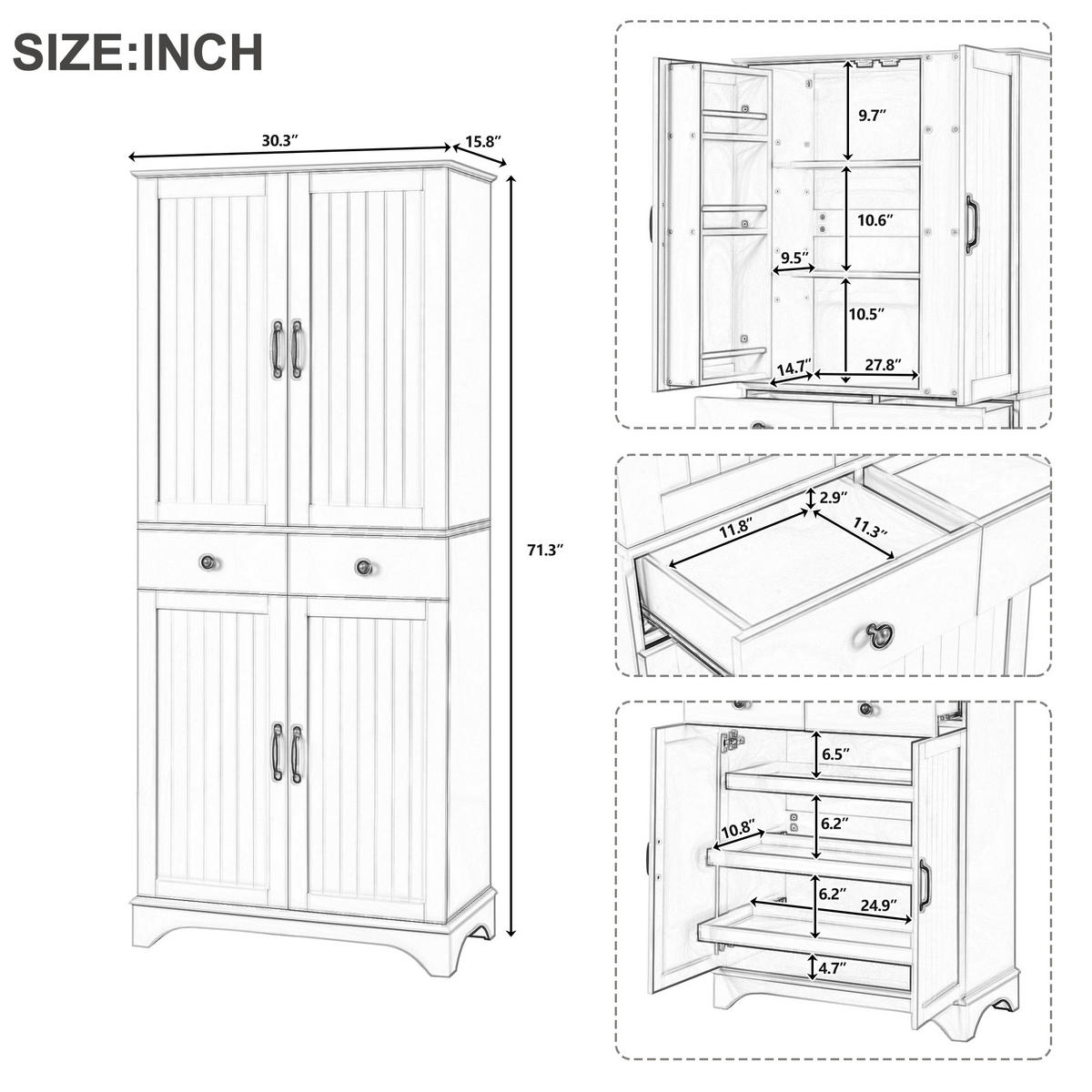 BUFFET mit vertikaler Maserung, geschwungener Sockel, verstellbaren Böden & Schubladen, neutral, MDF - Schwarz, Holzwerkstoff/Metall (77/181/40cm) - EVRYAE