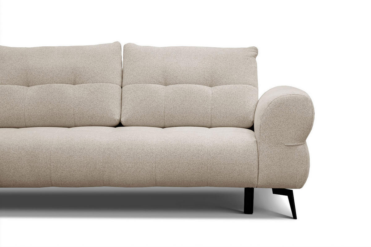 ECKSOFA SALVINI 4-Sitzer, ecru - Ecru/Schwarz, Holzwerkstoff/Textil (158/292cm) - Courtois Laville