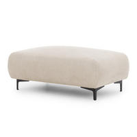 POLSTERHOCKER Cardea in Bubble-Optik aus weichem Hellbeige Strukturstoff mit hohem Sitzkomfort - Beige/Schwarz, Holz/Textil (110/46/65cm) - S-Style Möbel