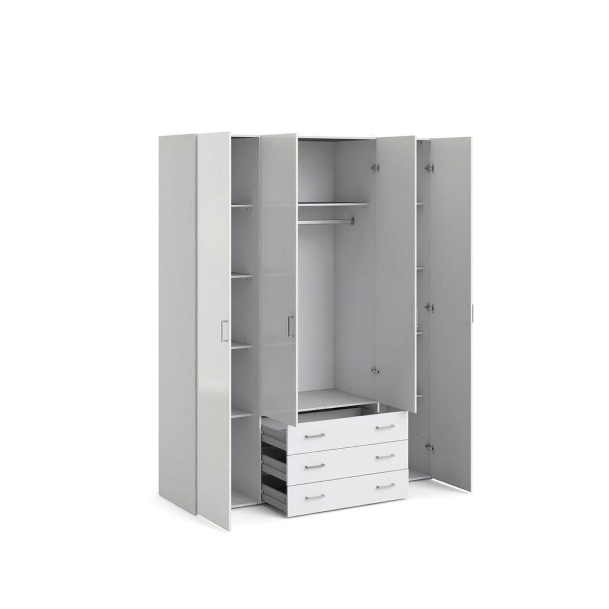 GARDEROBENSCHRANK weiß - Weiß, Holzwerkstoff (154/200/50cm) - ebuy24