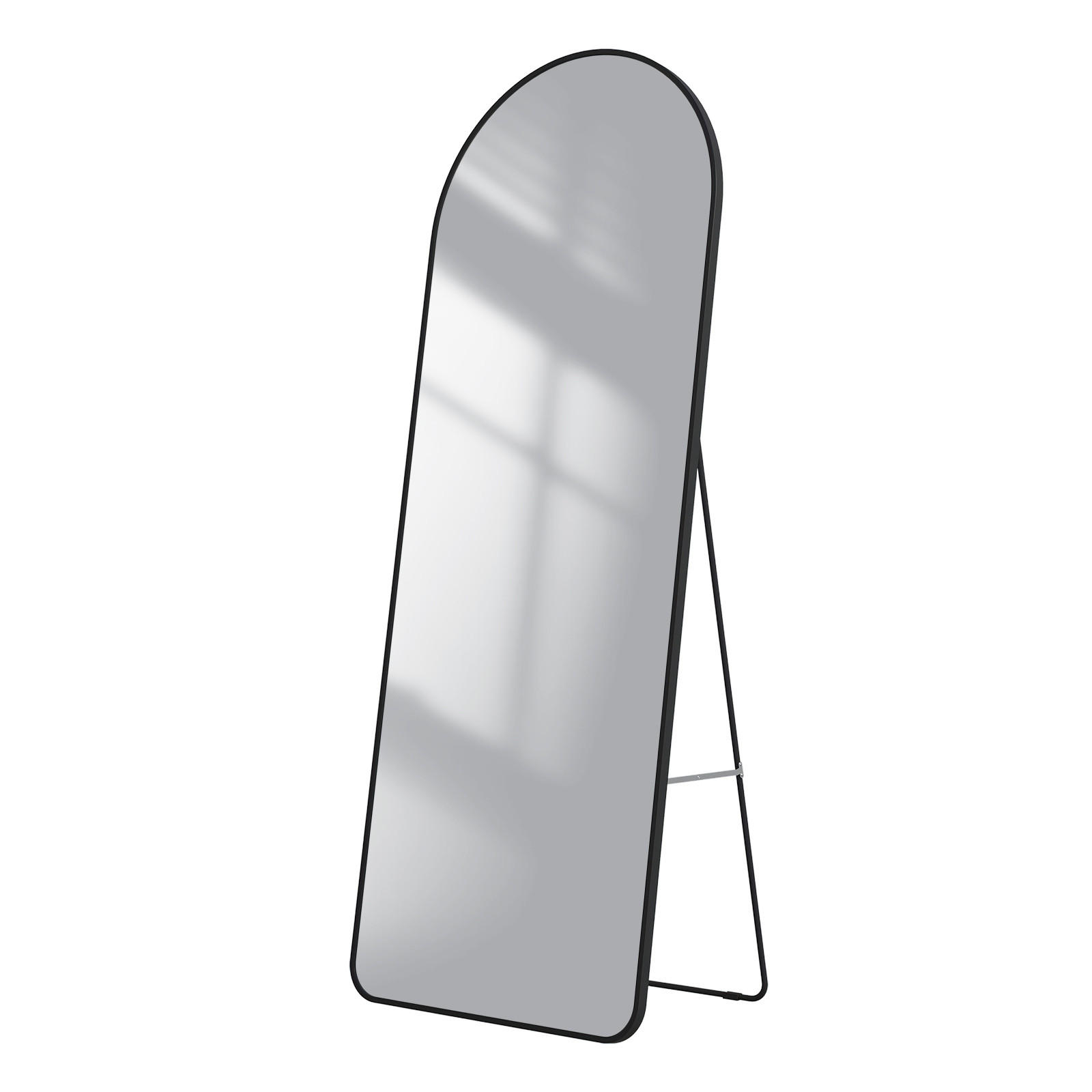 STANDSPIEGEL mit Rahmen Gehärteter Silberspiegel Schwarz 160/60 cm - Schwarz, Glas/Metall (60/160/160cm) - EMKE