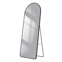 STANDSPIEGEL mit Rahmen Gehärteter Silberspiegel Schwarz 160/60 cm - Schwarz, Glas/Metall (60/160/160cm) - EMKE