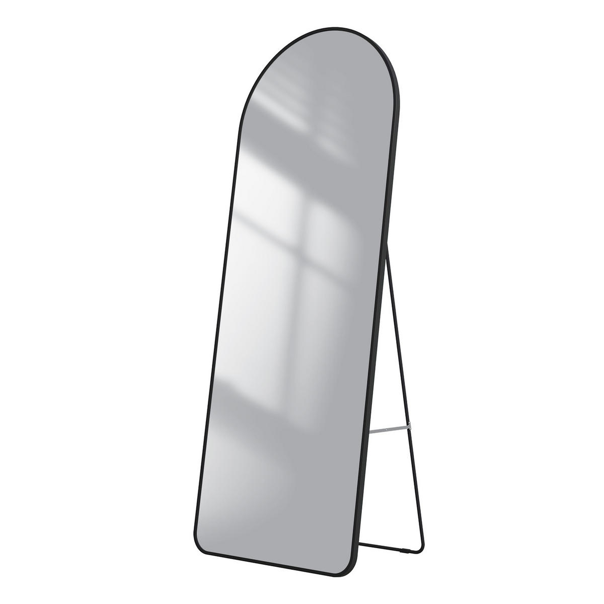 STANDSPIEGEL mit Rahmen Gehärteter Silberspiegel Schwarz 160/60 cm - Schwarz, Glas/Metall (60/160/160cm) - EMKE