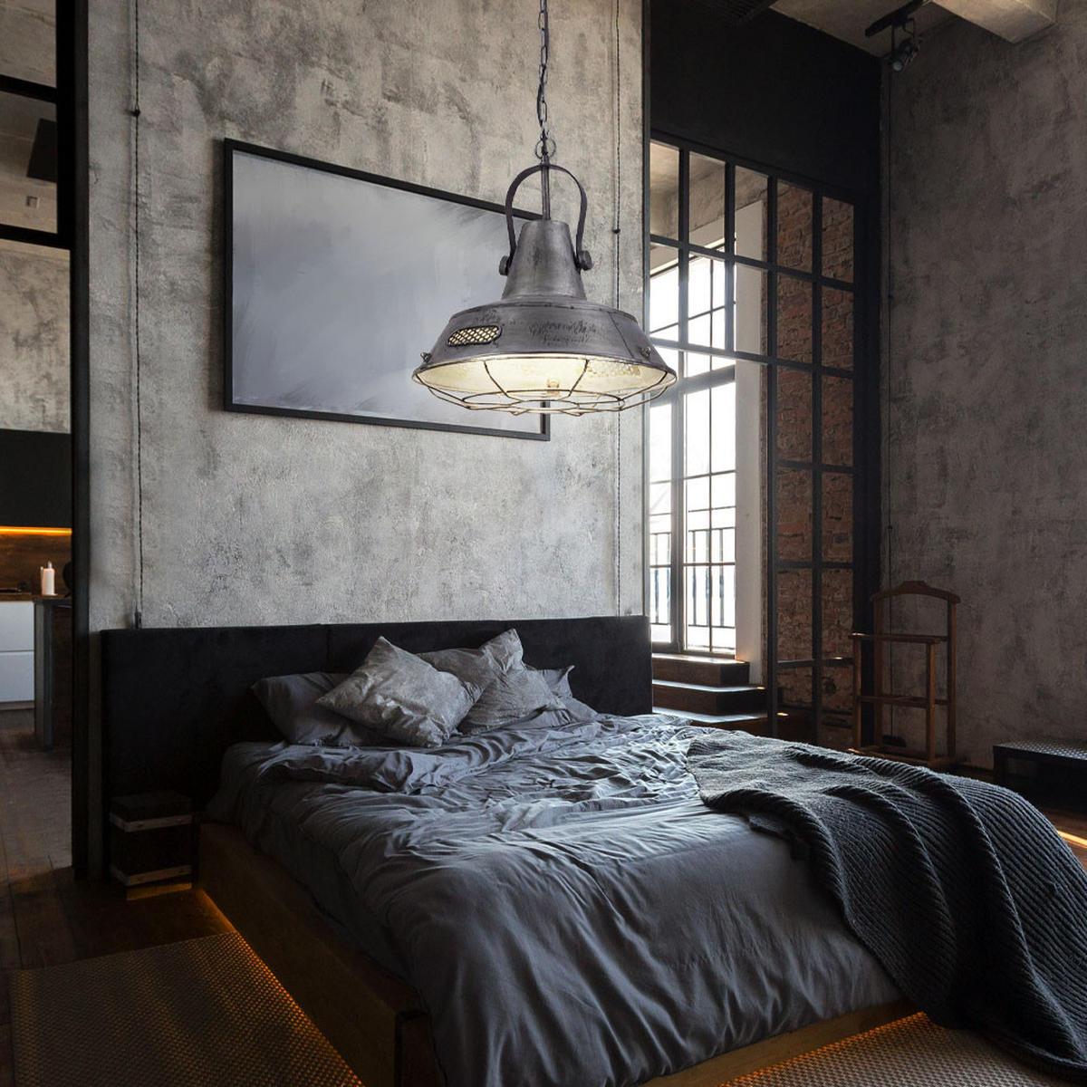 HÄNGELEUCHTE Laternen-Design Silber - Silberfarben, Metall (38/38/120cm)