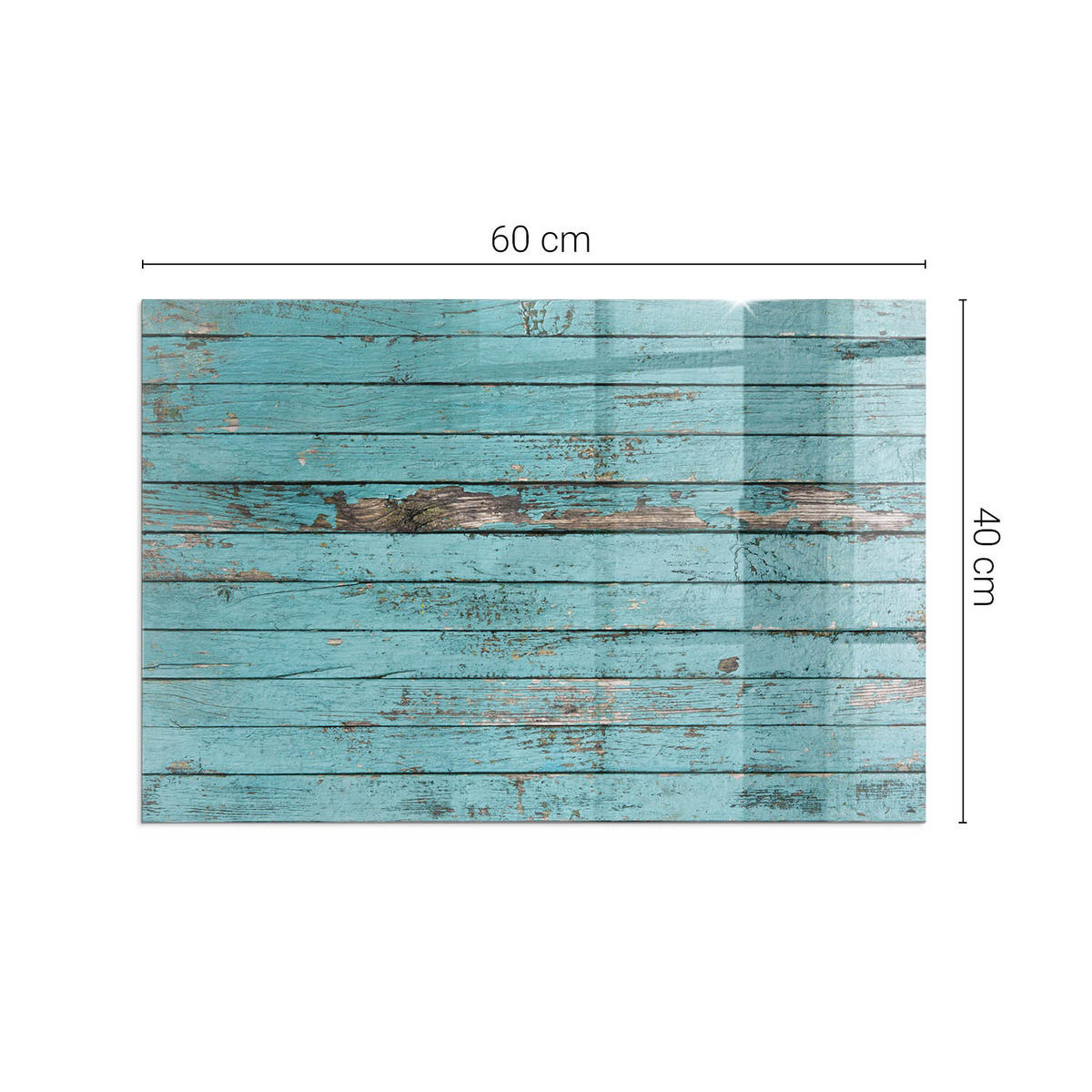 GLASPLATTE für Kamin 60x40 cm Türkis - Türkis, Glas (60/40/0.4cm) - ArtPrintCave