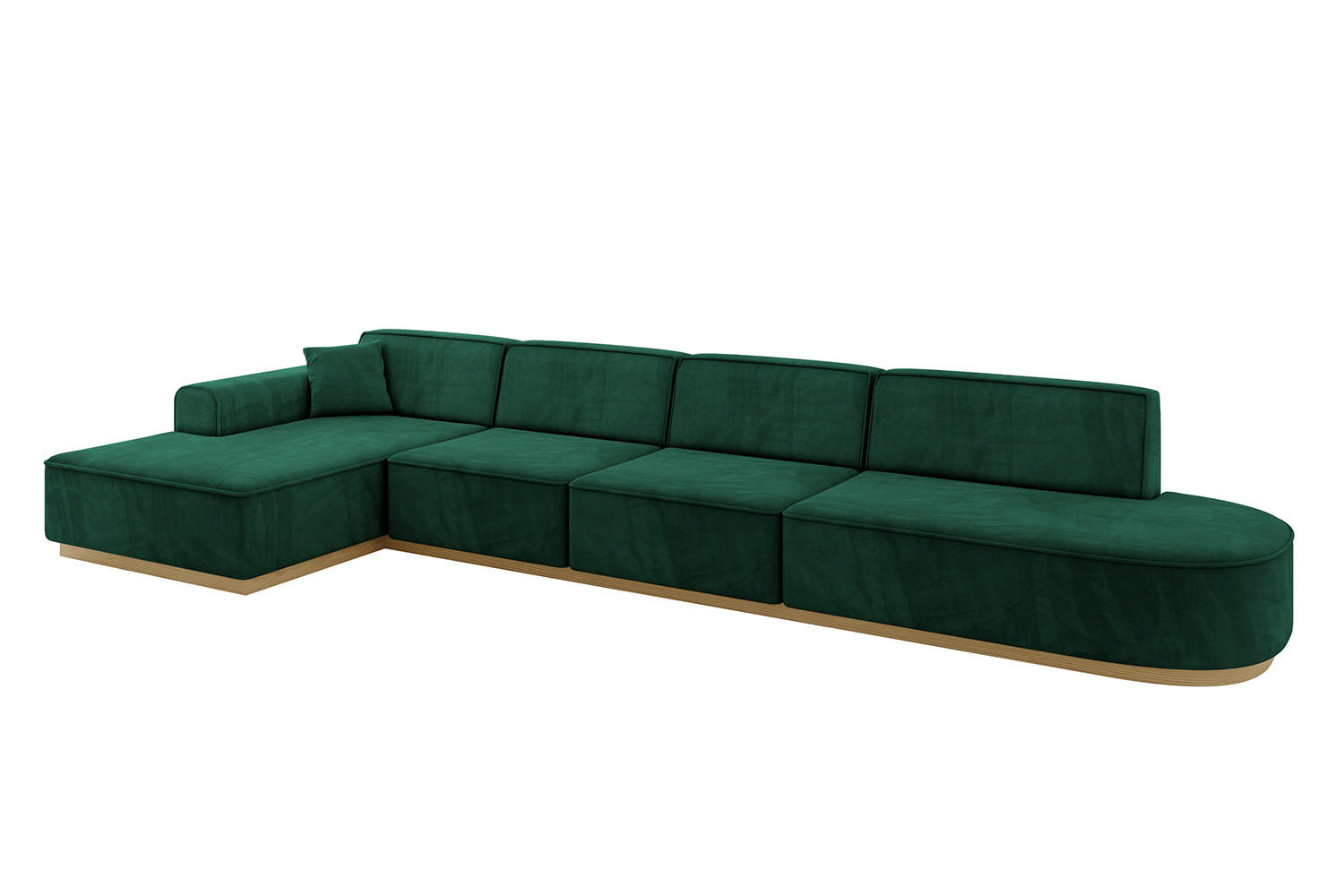 ECKSOFA Ottomane Links IREA-L3-v2 - 403x165x81 cm Grün - Grün, Holzwerkstoff/Textil (403/165cm) - ALTDECOR