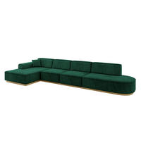 ECKSOFA Ottomane Links IREA-L3-v2 - 403x165x81 cm Grün - Grün, Holzwerkstoff/Textil (403/165cm) - ALTDECOR