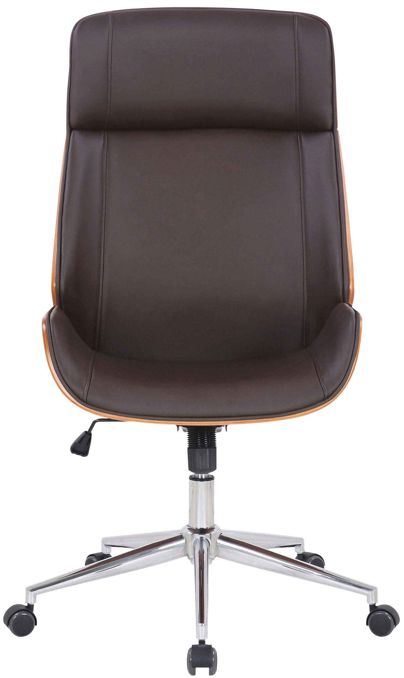 DREHSTUHL Lederlook Walnuss/Braun - Chromfarben/Walnussfarben, Textil/Metall (58/110/66cm) - CLP