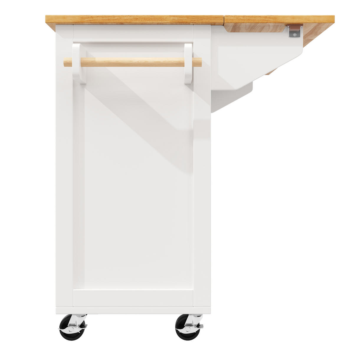 KÜCHENINSEL Servierwagen Stauraum Bremsen Weiß - Weiß, Holzwerkstoff (140/93.5/45cm) - FLIEKS