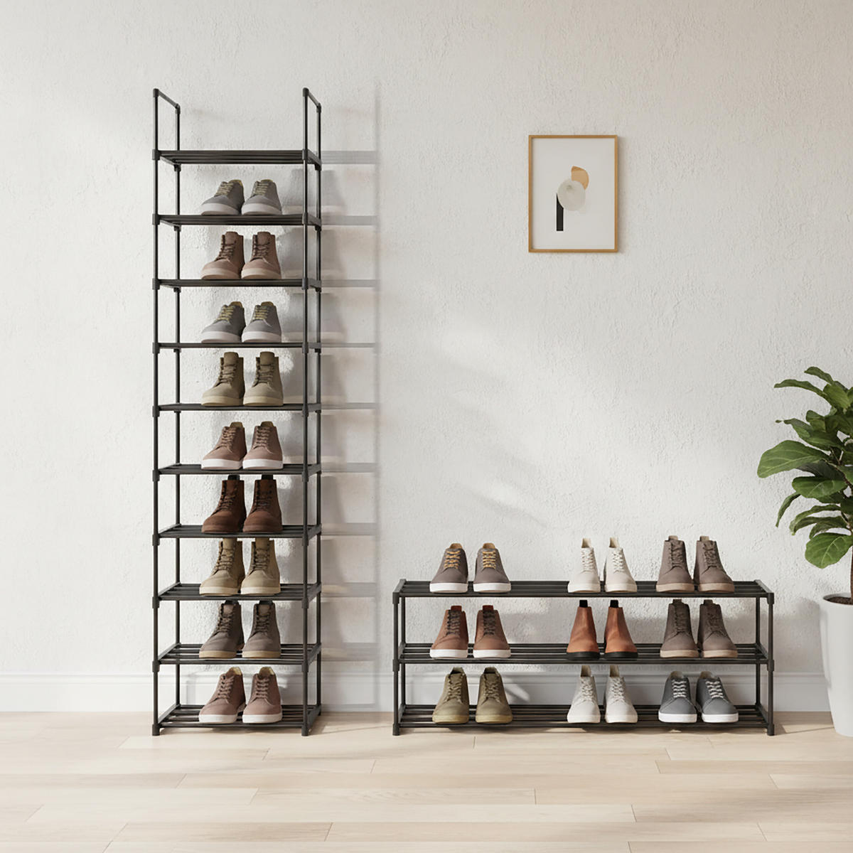 BOTNÍK - černá, kov/plast (45/174/30cm) - Relaxdays