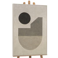 GEMÄLDE Stille der Geometrie Schattenfugenrahmen Beige 120x80 cm - Beige, Holz (120/80cm) - YS-art gallery