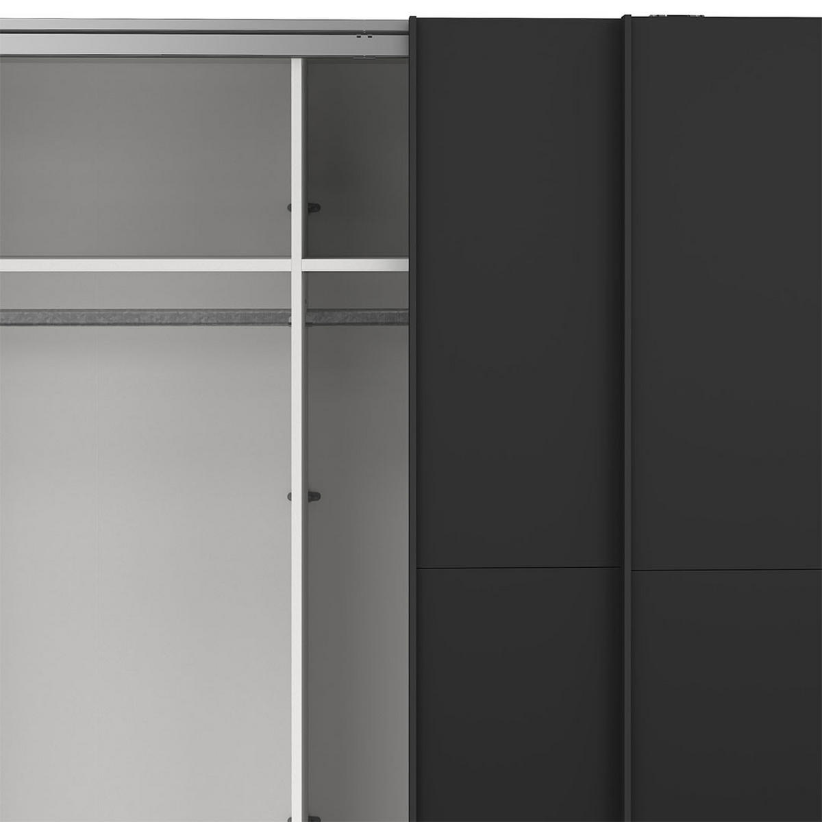 SCHIEBETÜRENSCHRANK, Como, Schwarz, Holzwerkstoff, 244 x 67 x 221 cm - Schwarz, Holzwerkstoff (244/221/67cm) - ebuy24