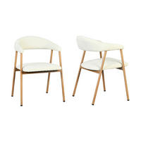 ESSZIMMERSTÜHLE 2er-Set, gepolstert, Chenille, Metallbeine in Holzoptik, Beige - Beige, Textil (61/80.5/59cm) - Meubles Cosy