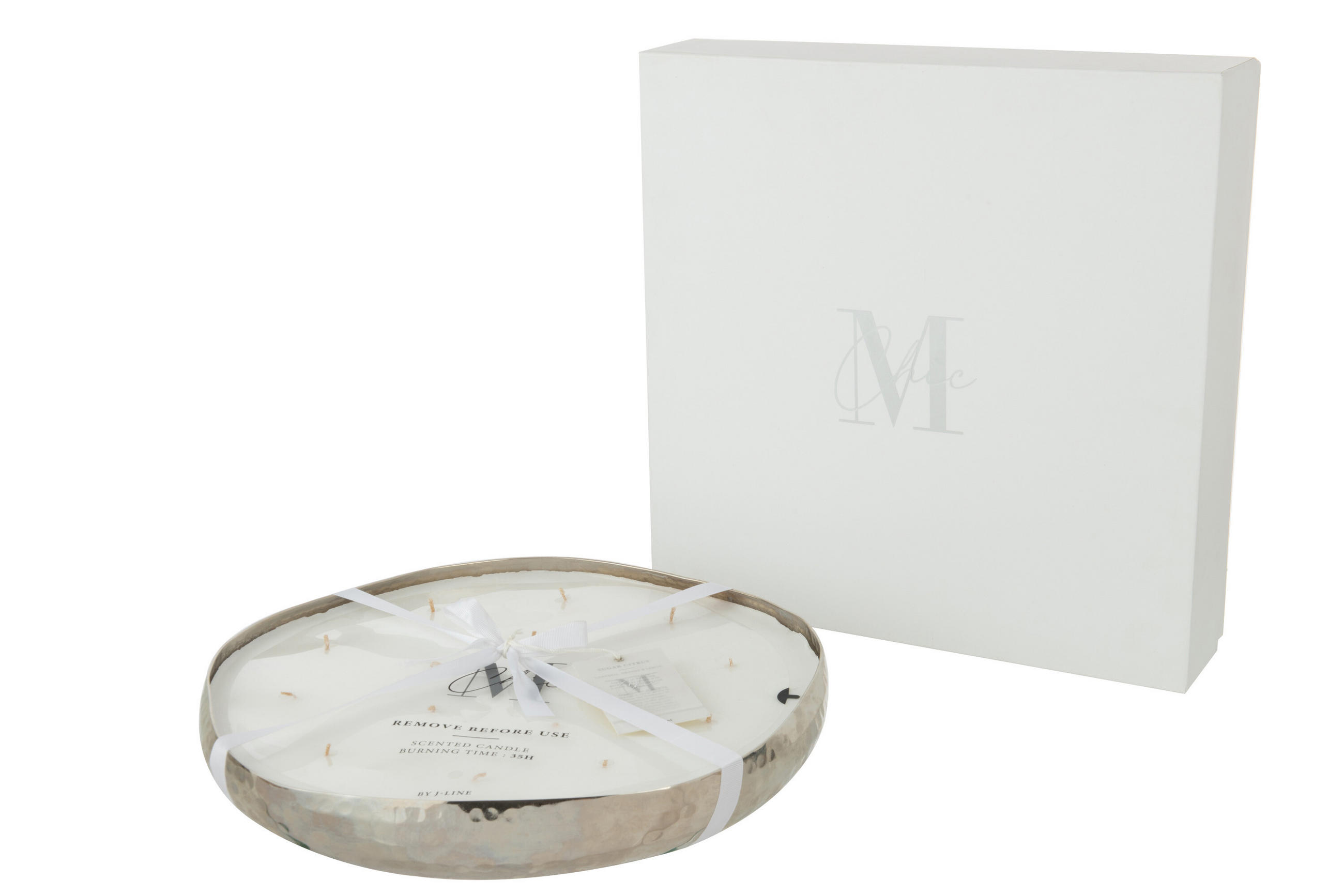 DUFTKERZE M-CHIC - Silber - XL - 35 Std. - Silberfarben, Paraffin (36/5cm) - J-Line