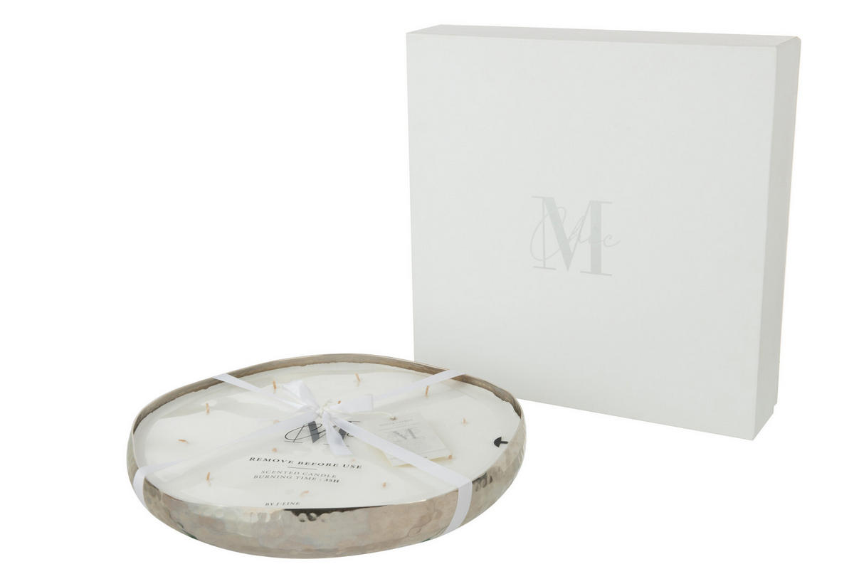 DUFTKERZE M-CHIC - Silber - XL - 35 Std. - Silberfarben, Paraffin (36/5cm) - J-Line