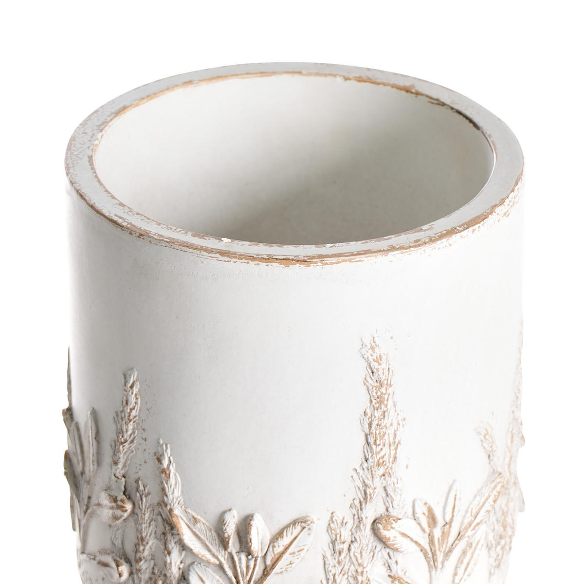 BLUMENTOPF Weiß Preweza - Beige/Creme, Naturmaterialien (43cm) - Beliani