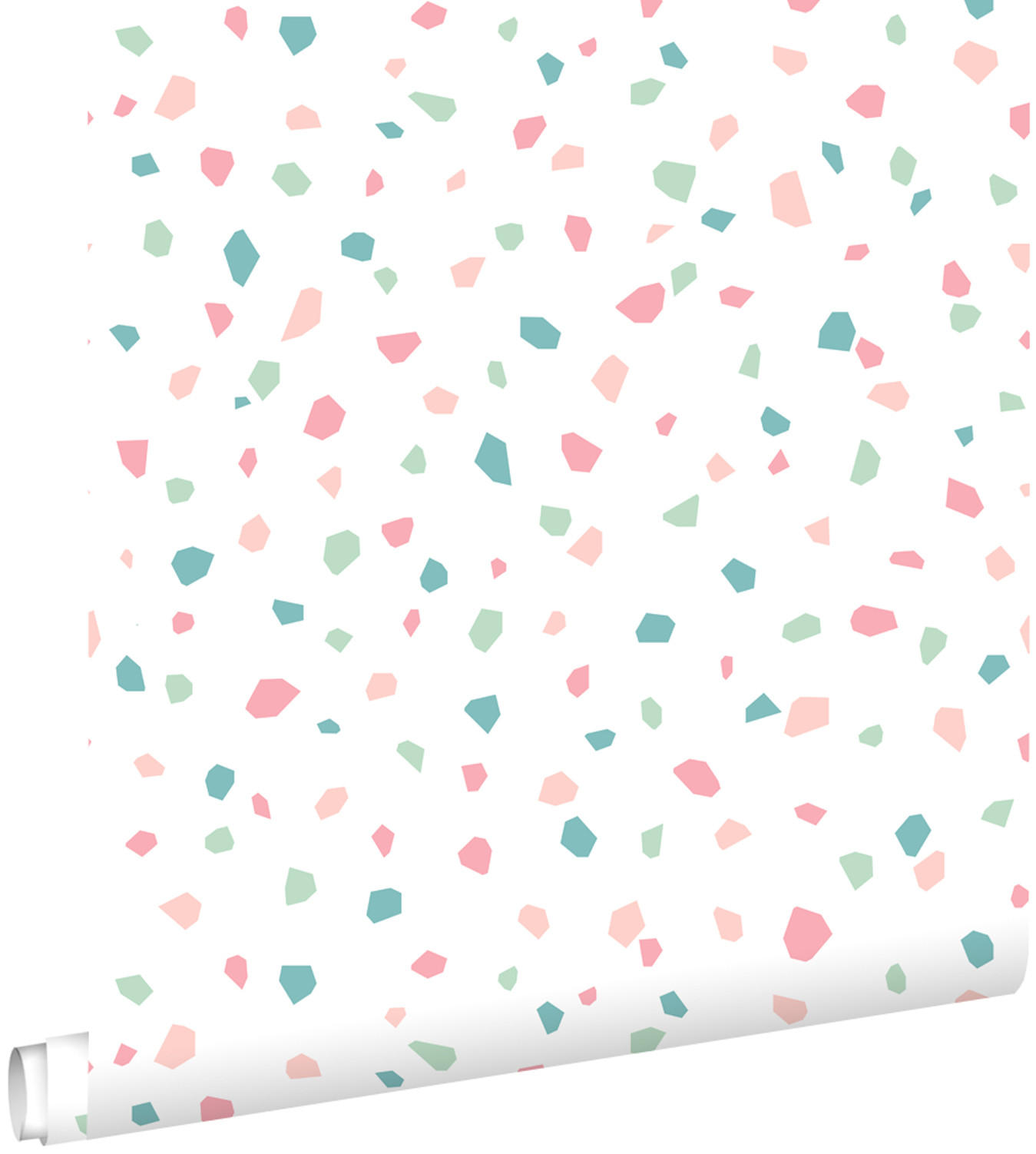 TAPETE Terrazzo-Motiv 53 cm x 10.05 m - Weiß, Papier (53/0.1cm) - ESTAhome