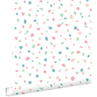 TAPETE Terrazzo-Motiv 53 cm x 10.05 m - Weiß, Papier (53/0.1cm) - ESTAhome