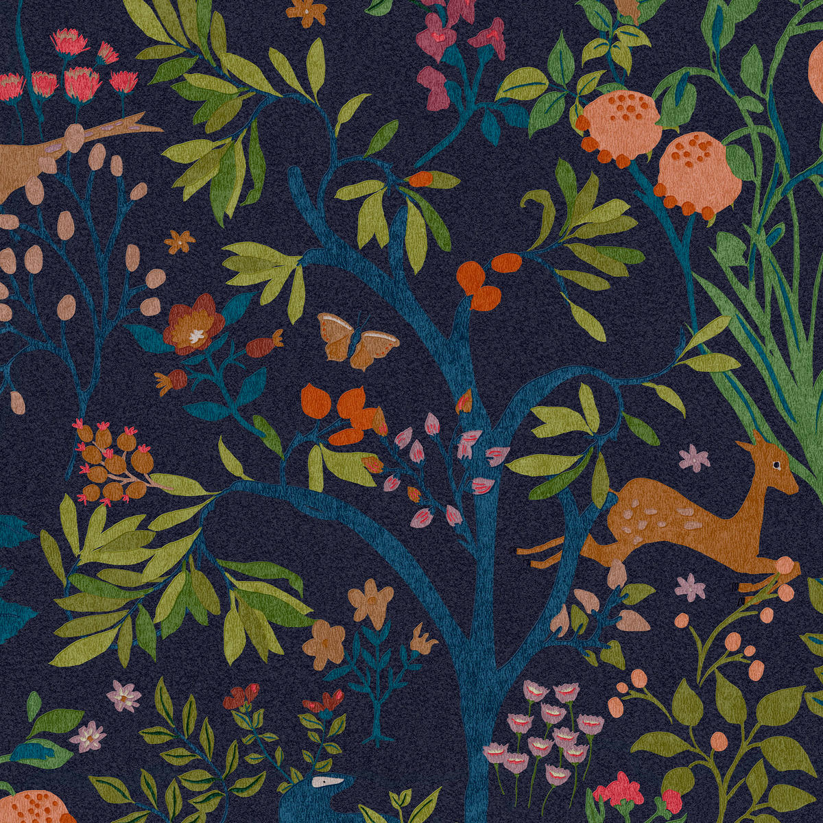 VLIESTAPETE Zauberwald 1005x52cm - Blau, Papier/Kunststoff (52/1cm) - Joules