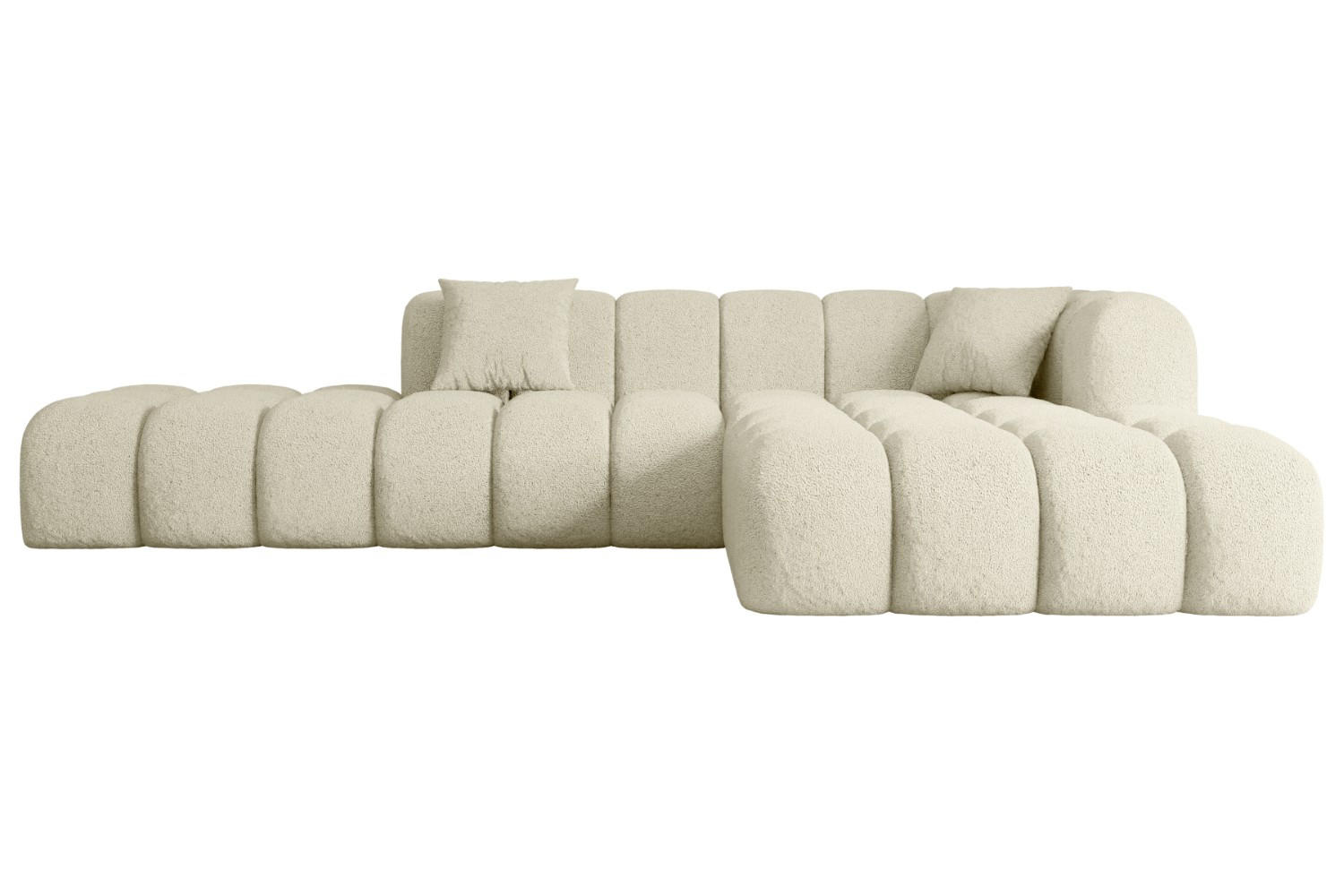 ECKSOFA Ottomane Rechts OLEA-L2 - 289x176x71 cm Beige - Beige/Schwarz, Holzwerkstoff/Kunststoff (289/176cm) - ALTDECOR