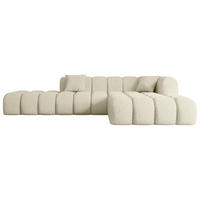 ECKSOFA Ottomane Rechts OLEA-L2 - 289x176x71 cm Beige - Creme/Schwarz, Holzwerkstoff/Kunststoff (289/176cm) - ALTDECOR