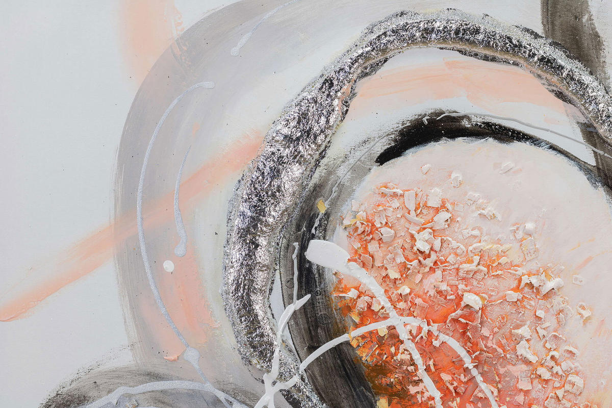 ACRYLBILD HANDGEMALT 80/80 cm - Rot/Schwarz, Holz/Textil (1.48/80cm) - KUNSTLOFT