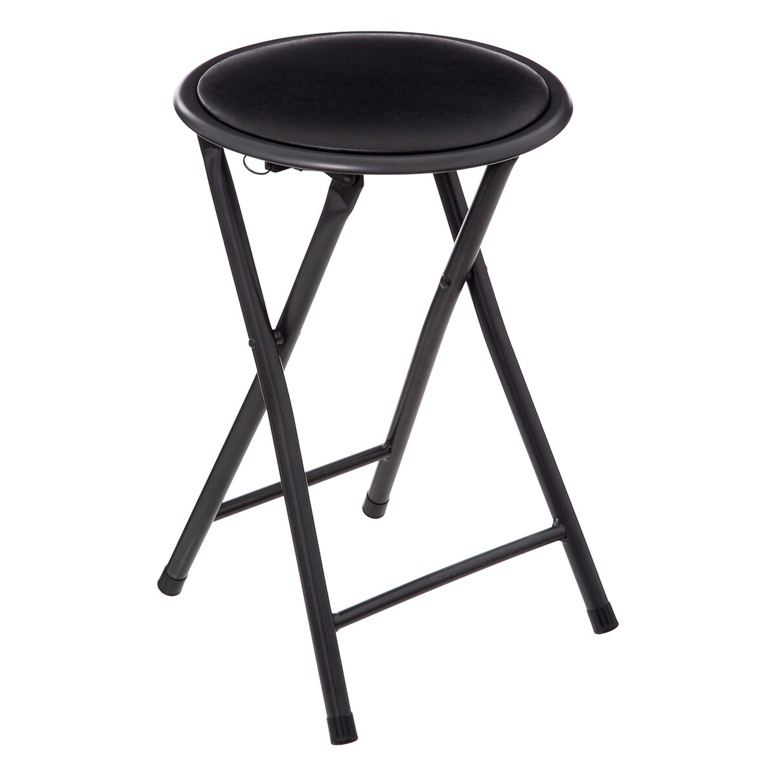 KLAPPHOCKER, Stahl, Kunststoff, Holzfaser, Schwarz, 46 cm - Schwarz, Metall (30/45/30cm) - 5five Simply Smart