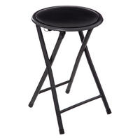 KLAPPHOCKER, Stahl, Kunststoff, Holzfaser, Schwarz, 46 cm - Schwarz, Metall (30/45/30cm) - 5five Simply Smart
