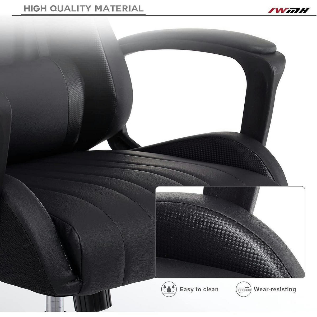 GAMING Stuhl mit Kopf- und Lendenkissen Schwarz 52 x 49 x 130 cm - Schwarz, Kunststoff (49/130/52cm)