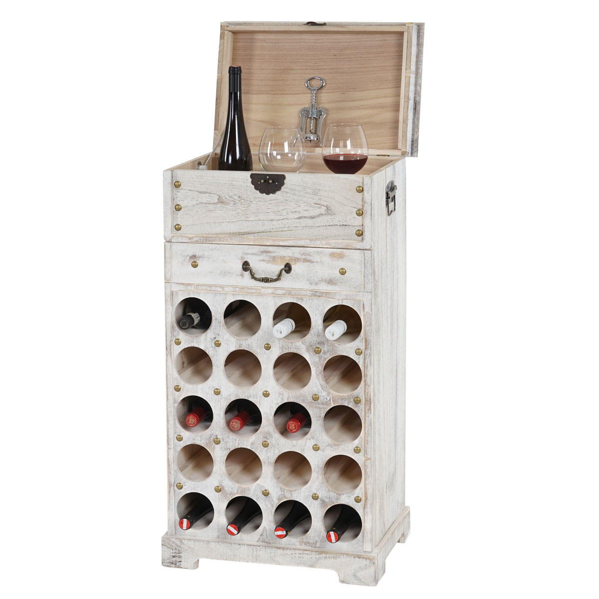 WEINREGAL Weiß - Weiß, Holz (48/94/31cm) - MCW