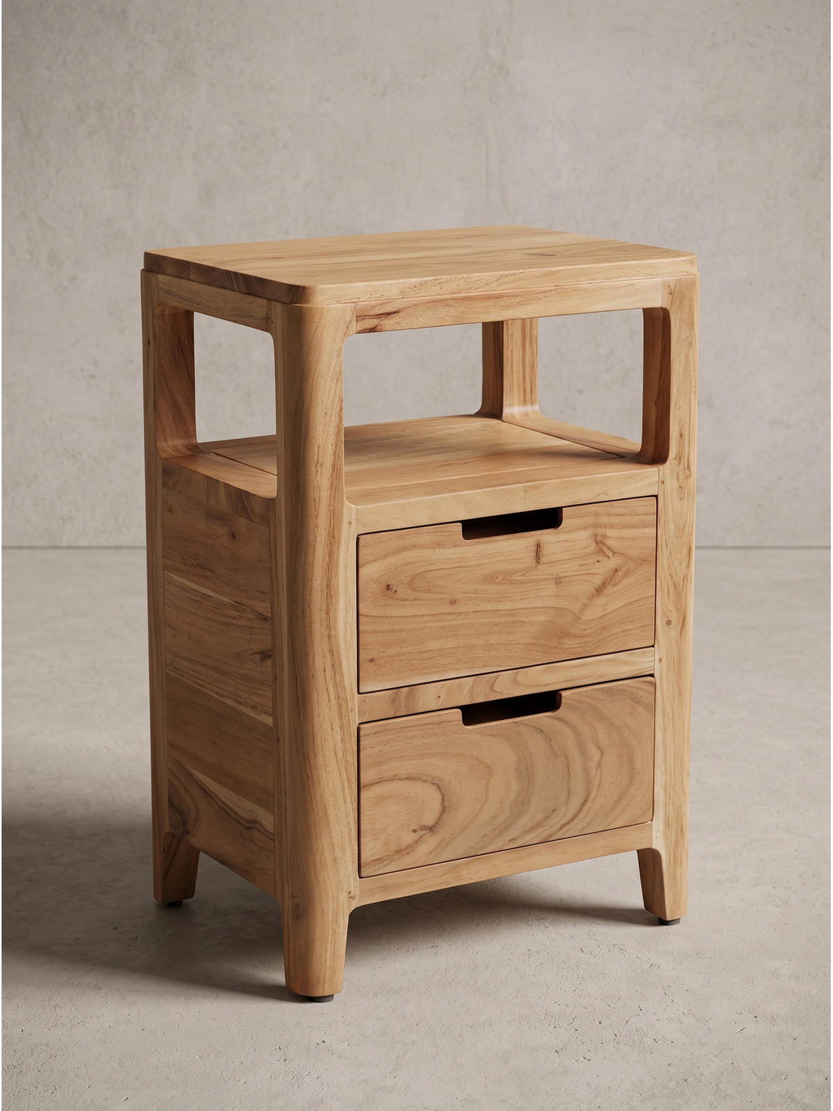 NACHTKONSOLE NALON, Akazie Massivholz, 40 x 30 x 60 cm - Braun/Akaziefarben, Akazienholz/Holz (40/60/30cm) - KADIMA DESIGN