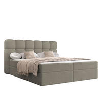 BOXBETT Softi 2 Boucle - H3 - Schwarz/Cappuccino, Holz/Holzwerkstoff (180/200cm) - MIRJAN24