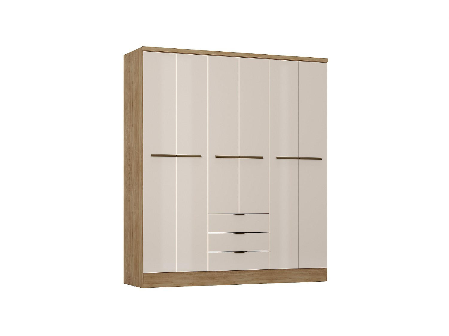 KLEIDERSCHRANK - 180 cm x 46.5 cm - Holz, Platte - Beige, Naturfarben Hell PEROLI - Beige/Naturfarben, Holz (180/206/46.5cm) - Vente-Unique