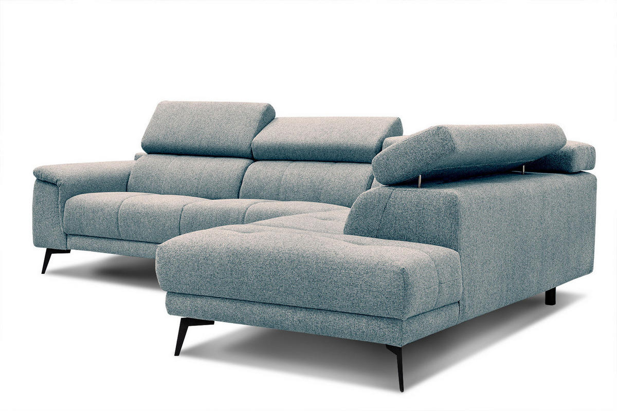 ECKSOFA FIERO 5-Sitzer, mintgrün - Schwarz/Mintgrün, Holzwerkstoff/Textil (269/158cm) - Courtois Laville