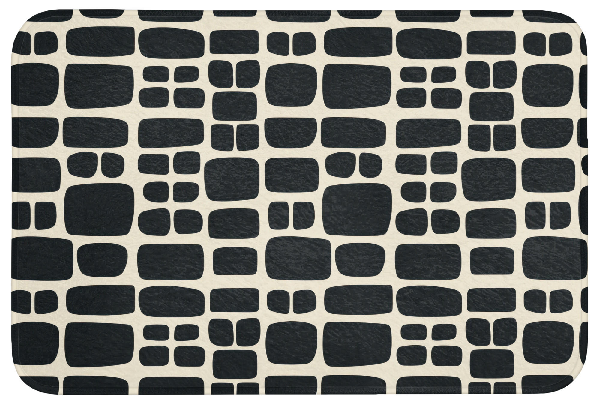 KOUPELNOVÁ PŘEDLOŽKA Moderní - organické - černé 90x60 cm - antracitová, textil/plast (90/60cm) - OnlyWow