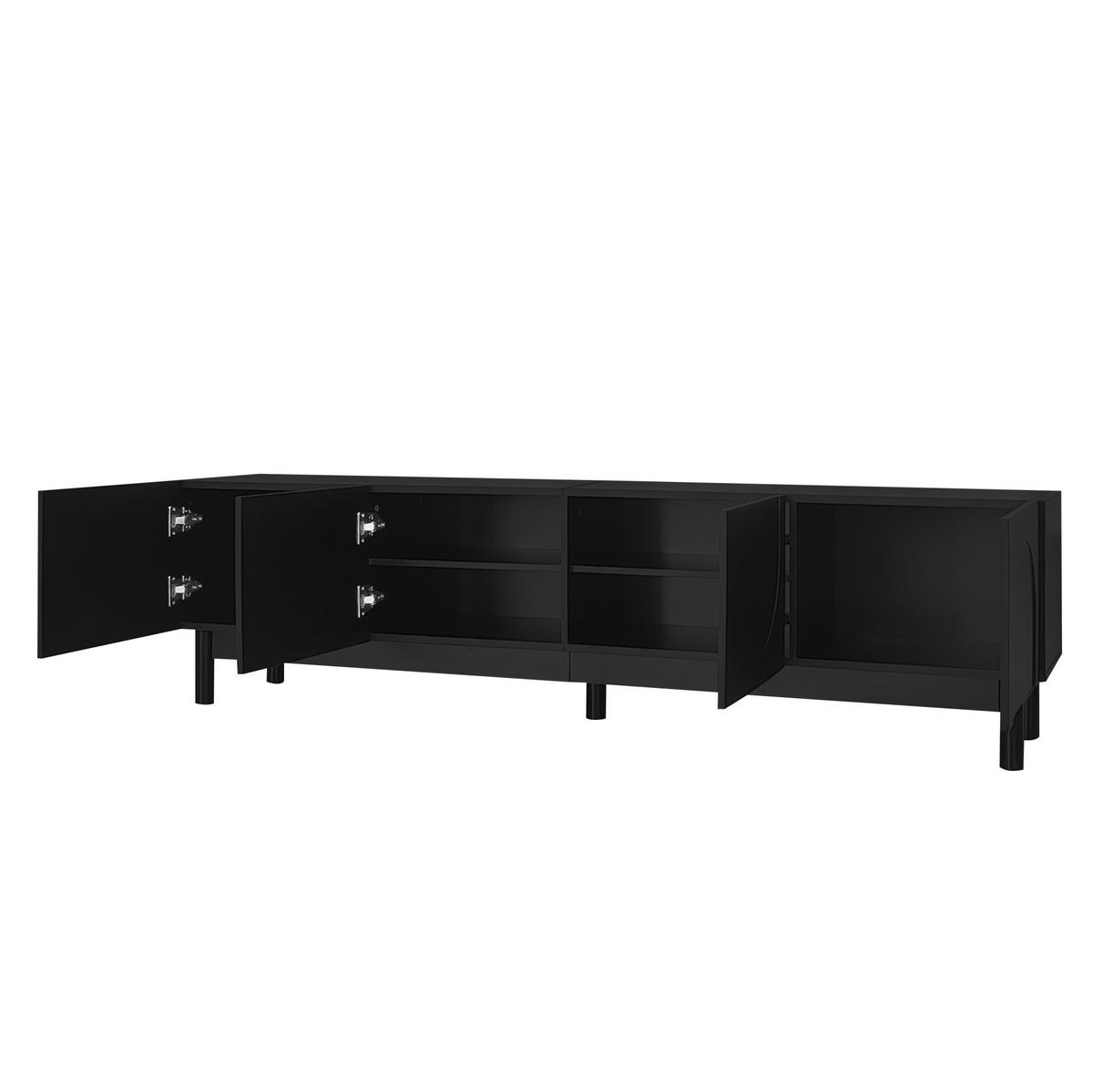 TV-LOWBOARD 169/34/45,5 cm mit 4 Türen in Schwarz - Schwarz, Holzwerkstoff (169/45.5/35cm) - BEAOK