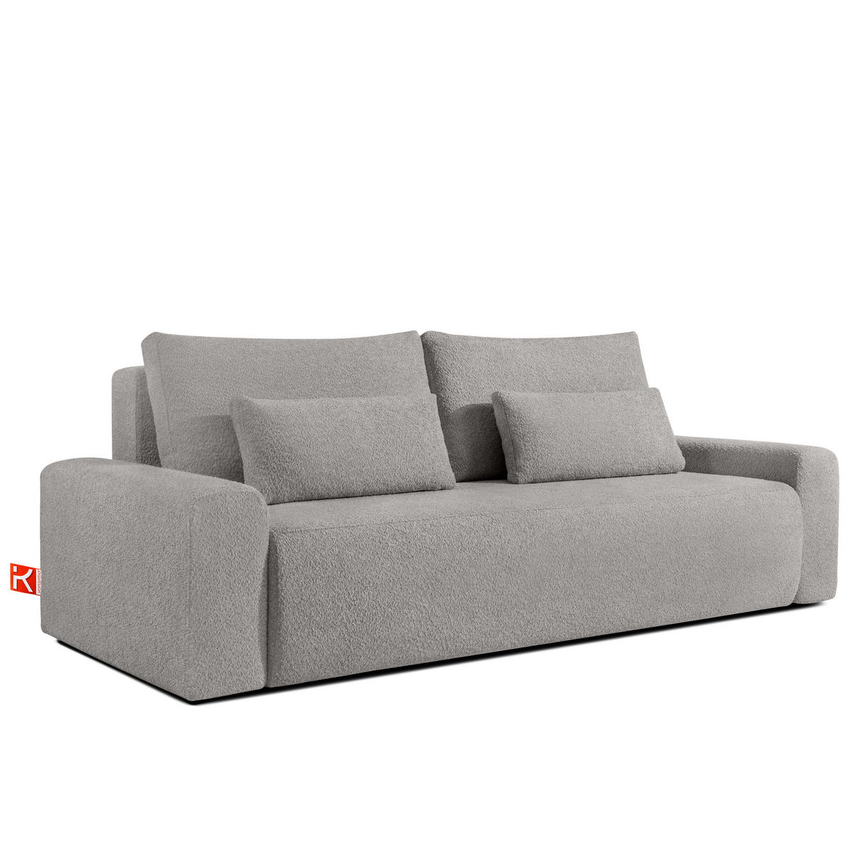 3-SITZER SCHLAFSOFA MOLLIS, Bouclé, Stahl - Edelstahlfarben, Holz/Holzwerkstoff (250/93/108cm) - KONSIMO®