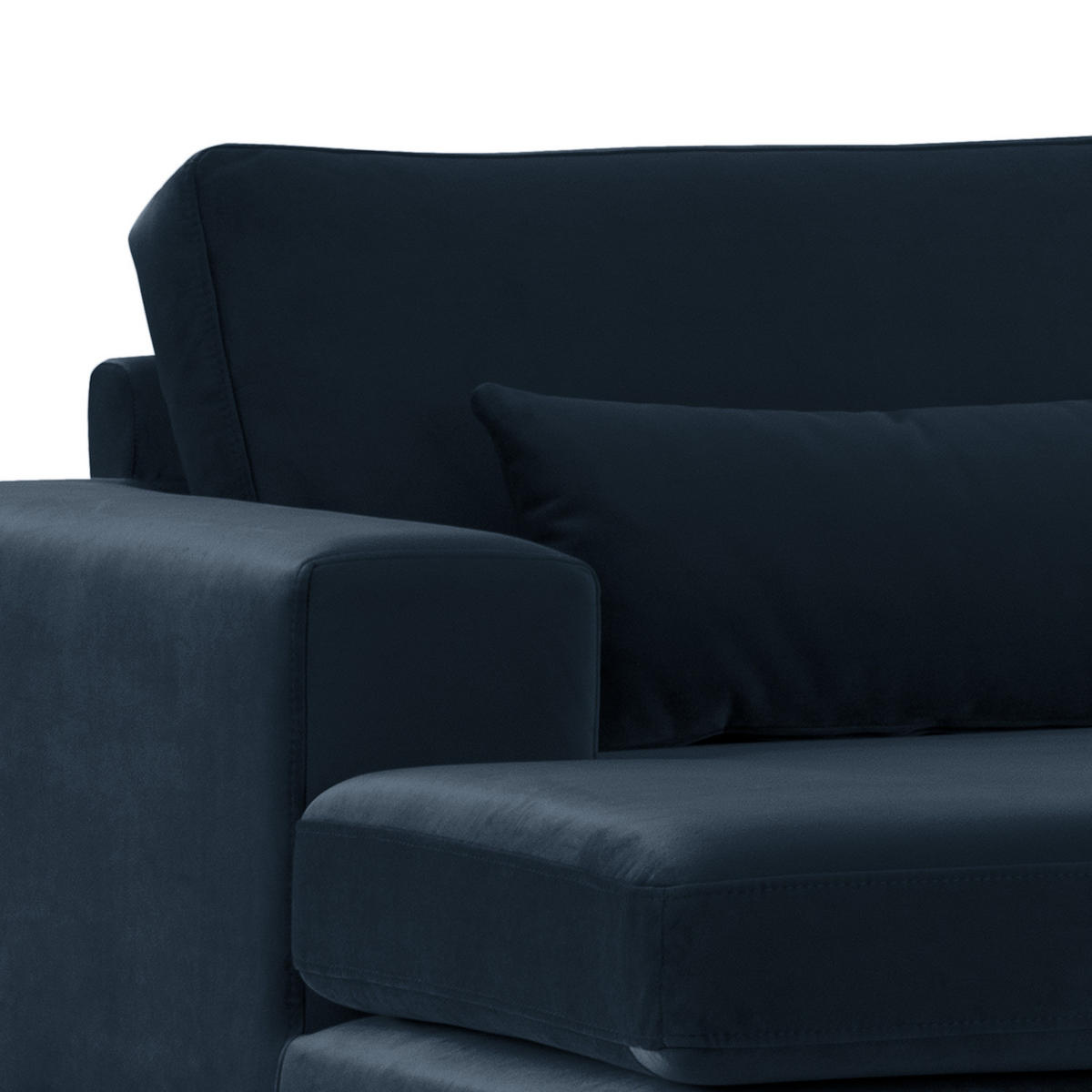 WOHNLANDSCHAFT mit Longchair - Buchefarben/Dunkelblau, Textil (371/81/219cm) - home24