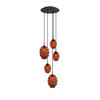 GALERIELEUCHTE Echos 5-flammig Braun Ø 18/25cm - Schwarz/Braun, Glas (18/18/20cm) - s.luce