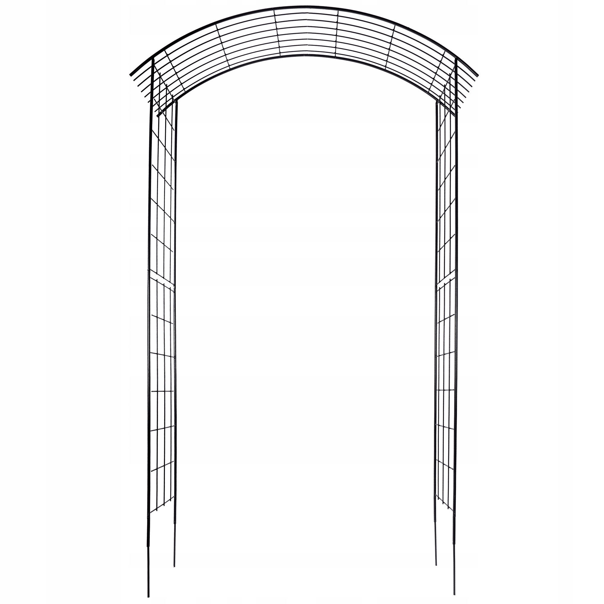 GARTENPERGOLA für Blumen, 275 cm, Schwarz - Schwarz, Metall (150/275cm) - KADAX