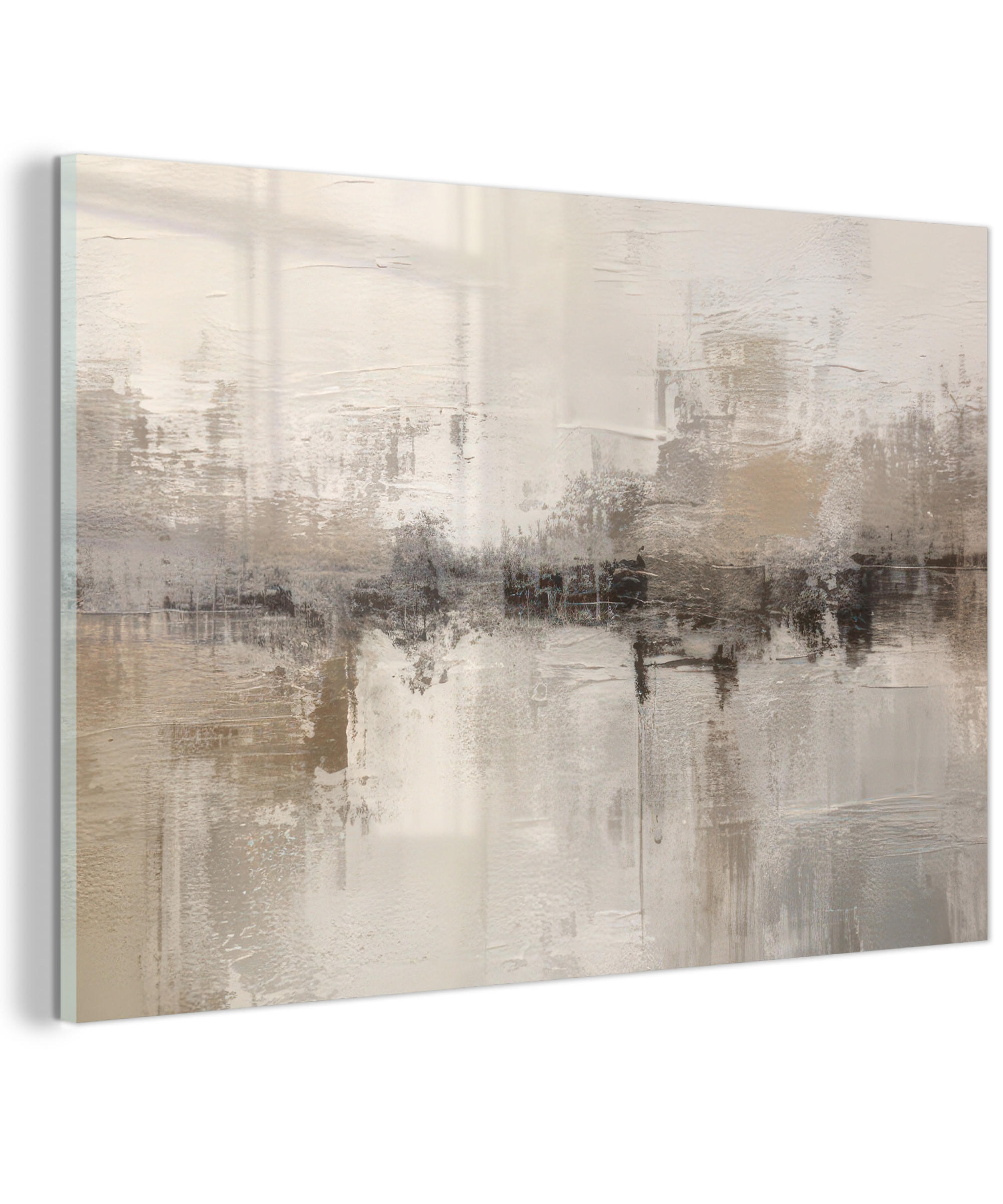 MuchoWow OBRAZ NA AKRYLOVÉM SKLE Moderní umění - Abstraktní - Béžová 90x60 cm