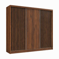 KLEIDERSCHRANK Lumil 240 cm Nussbaum Warmia Griffe schwarz - Nussbaumfarben, Holzwerkstoff (240/216/61cm) - KS Home Concept