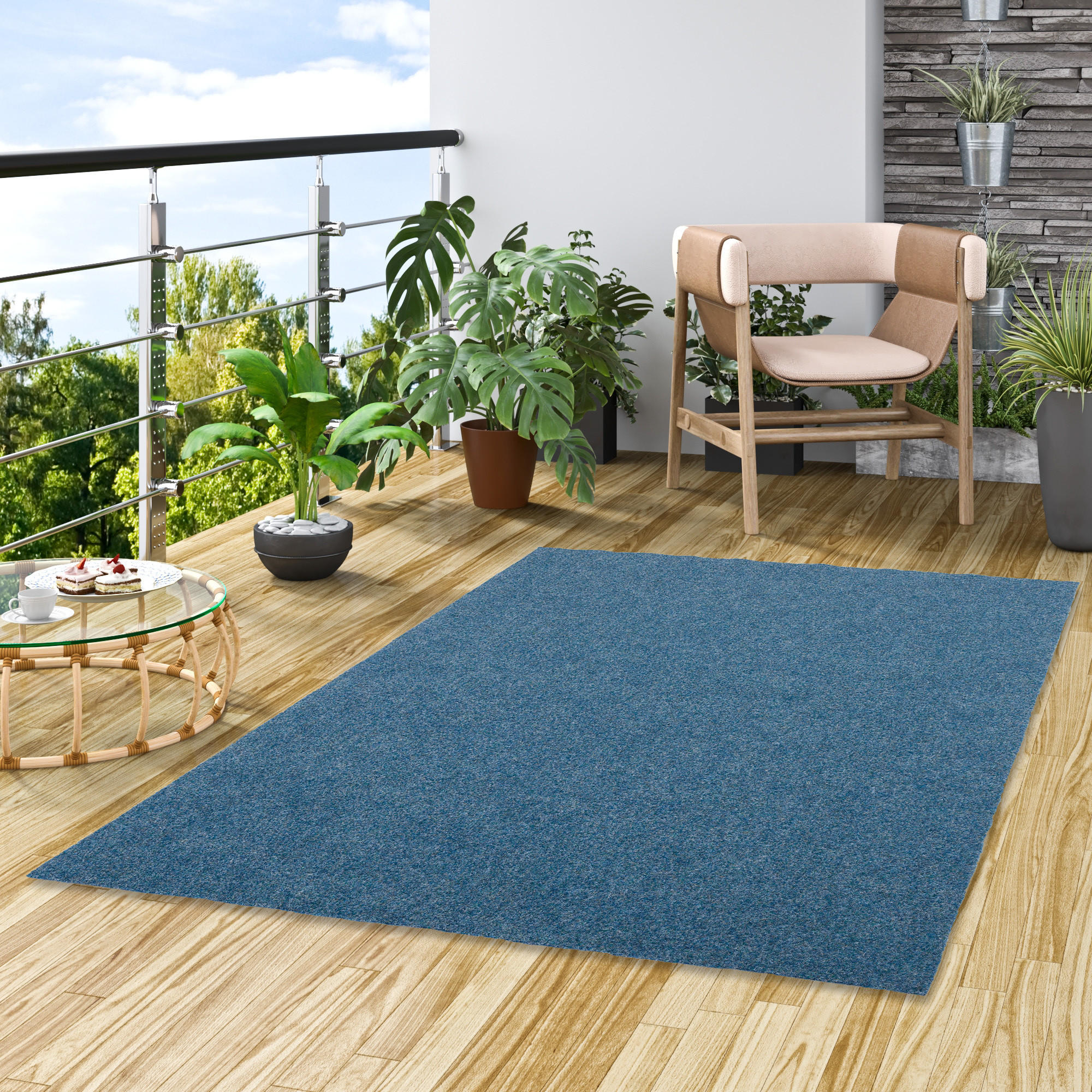KUNSTRASEN RASENTEPPICH MIT NOPPEN KINGSTON - Blau, Textil (200/200cm) - Snapstyle