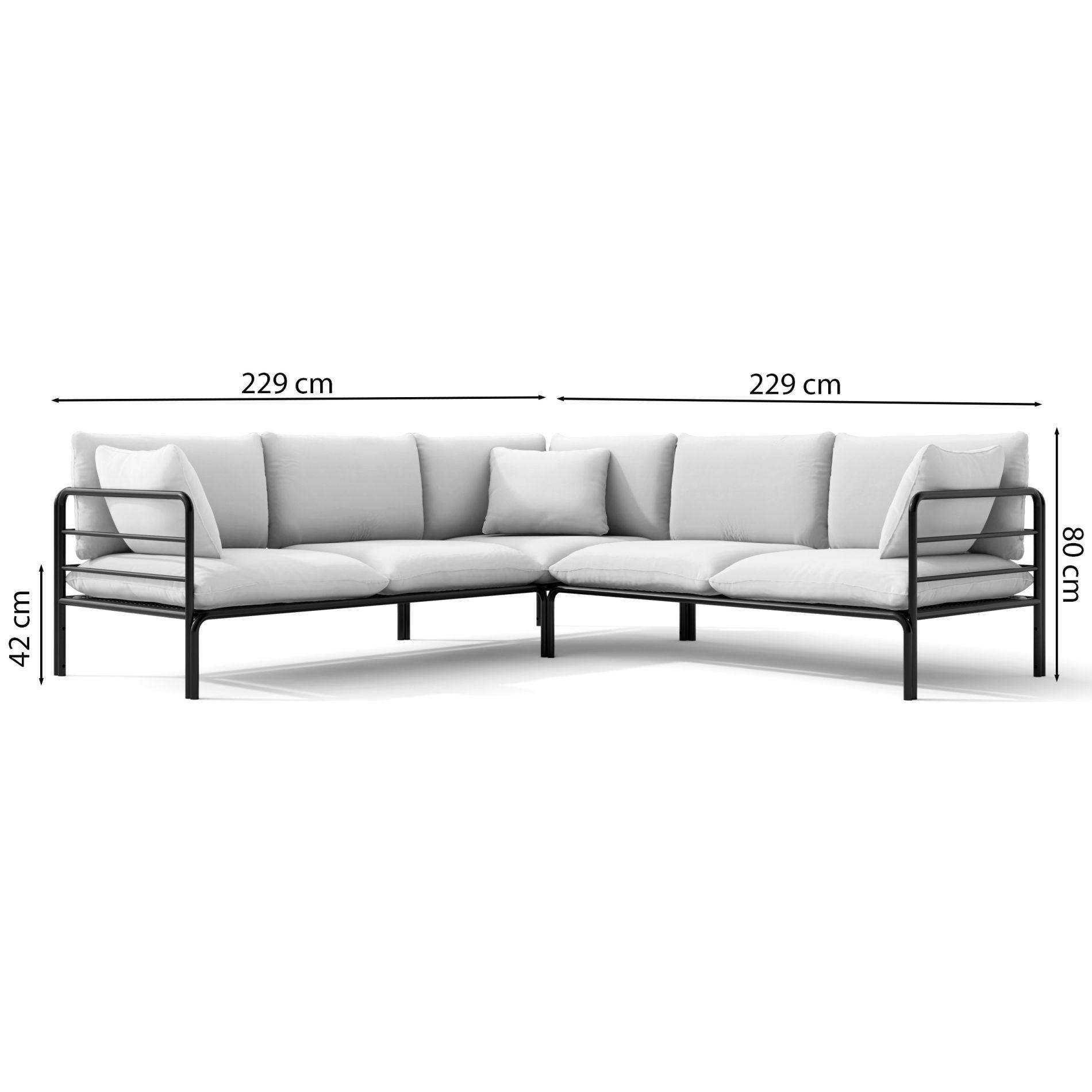 GARTENECKSOFA Worcully Anthrazitgrau / Schwarz - Anthrazit, Textil (229/80/229cm) - Selsey