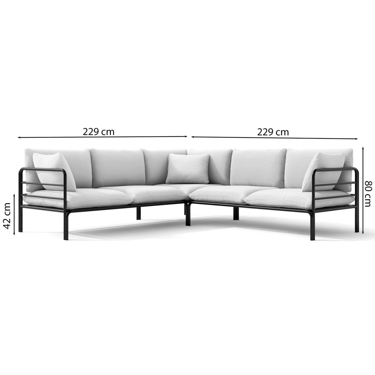 GARTENECKSOFA Worcully Beige / Schwarz - Beige, Textil (229/80/229cm) - Selsey