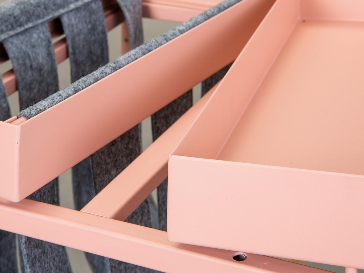 COUCHTISCH mit Magazinhalter grau und rosa - Grau, Holzwerkstoff (35/35/40cm) - ebuy24