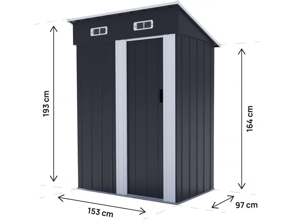 METALL-GARTENHAUS memphis Grau - Grau, Metall (97/193/153cm) - Habitat Garten