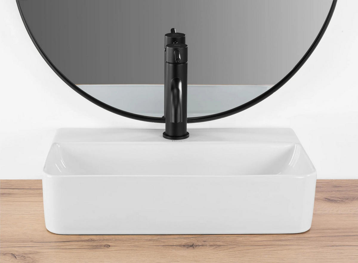 AUFSATZWASCHBECKEN Rea Naomi - Weiß, Keramik (28.5/10.5/45.5cm) - REA