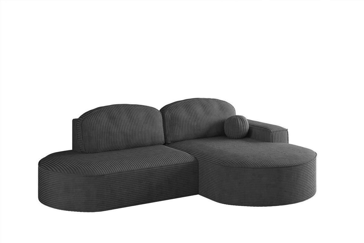 ECKSOFA Girona Mit Schlaffunktion - Dunkelgrau, Holzwerkstoff/Textil (278/179cm) - Fun Möbel